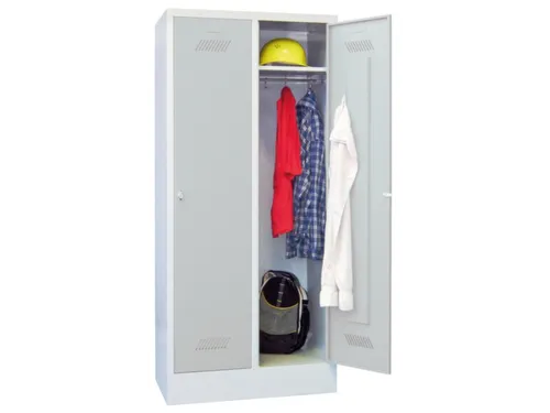 locker,RAL 7035,HxBxD 1850x800x500mm,2vak,vak B 400mm,draaigrendel