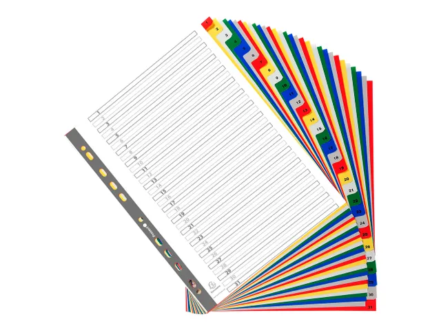 Tabbladen PP A4 bedrukt 1-31 ass