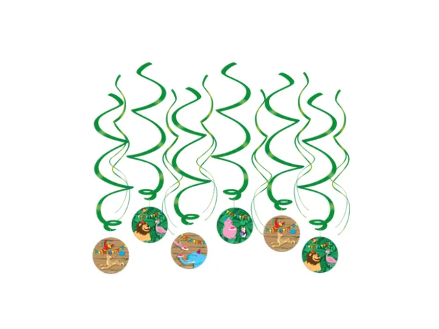Jungle hangdecoratie 70cm Party Swirl 12 stuks