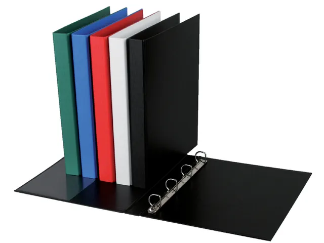 Ringband Quantore A4 4-rings D-mech 20mm PP zwart