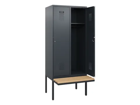 locker met bank,HxBxD 1950x800x815mm,2vak,vak B 400mm,cilinderslot