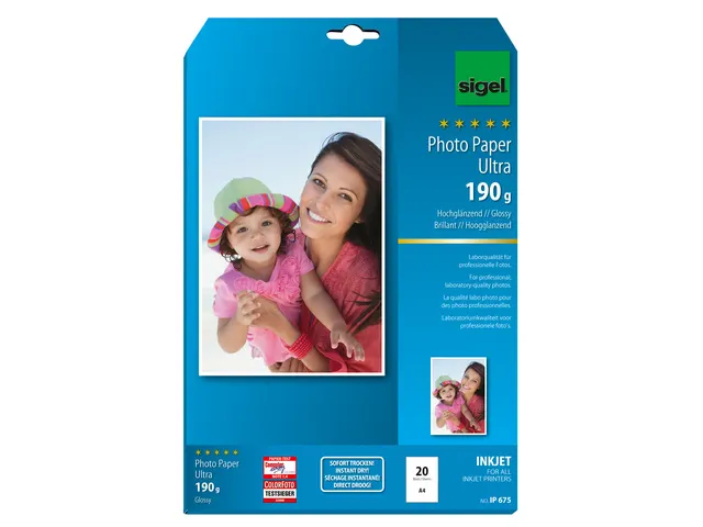 Inkjetfotopapier Sigel A4 Ultra 190 Gram Superwit 20 Vel H