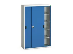 werkplaatskast 2000x1300x550mm 4xStalen bodem RAL7035 front RAL5010
