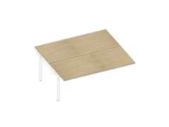 aanbouwtafel,v. benchtafel m. 4-voet,HxBxD 730x1800x1600mm,blad eiken