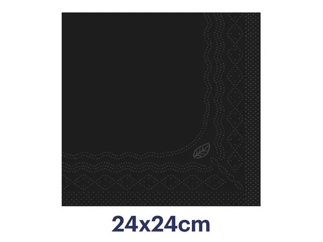 Serviette Tork 477929 Cocktail 2 épaisseurs 24x24cm noir 200 pièces