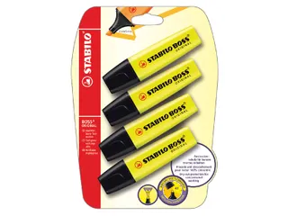 Markeerstift STABILO BOSS Original 70/24 geel blister à 4 stuks - 1