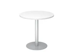 vergadertafel,HxØ 745x800mm,rond,schotelvoet zilverkleurig,ronde buis