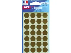 Ronde Etiketten in Etui Diameter Ø15mm, Goud, 112 Stuks, 28 per Blad