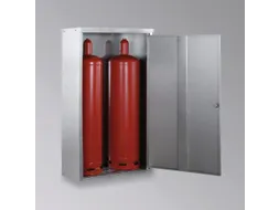 gasflessenkast,v. 2x33kg fles,HxBxD 1435x860x400mm,m. dak,vleugeldeur