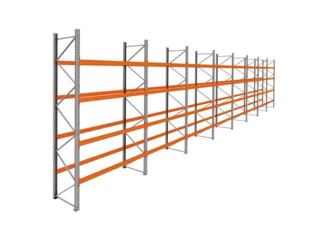 palletstelling,basis+7xaanbouw,HxBxD 4620x22500x1100mm,vakl. 3000kg
