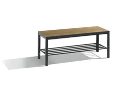 omkleedbank,HxLxD 438x1000x353mm,HPL eiken-sereno,frame staal RAL7021