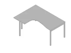 In hoogte verstelbaar hoekbureau,HxBxD 680-760x1600x1200mm,blad grijs