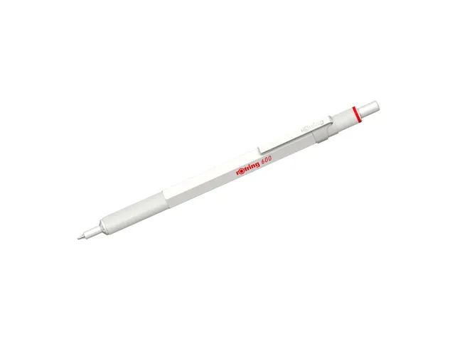Balpen rOtring 600 parelmoer medium wit