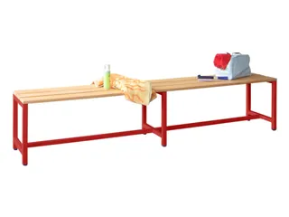omkleedbank,LxD 2000x370mm,houten lijst beuken,onderstel RAL3000 - 2
