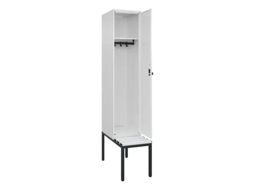 locker met bank,HxBxD 2120x400x815mm,1vak,vak B 400mm,draaigrendel