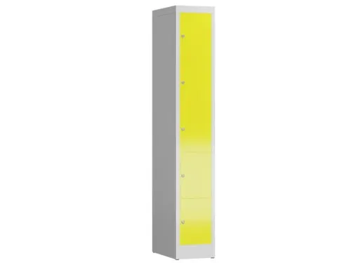 Lockerkast 1800x310x500mm 1x5 vakken cilinderslot, sokkel, RAL1018