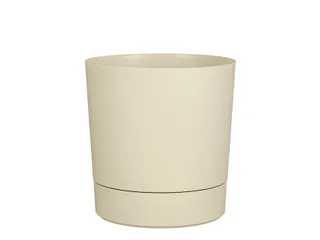 Plantenpot Mica Coco met schotel rond beige 29.5 x 28 cm - 1