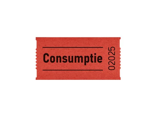 Consumptiebon Combicraft 57x30mm 2-zijdig 2x1000 stuks rood