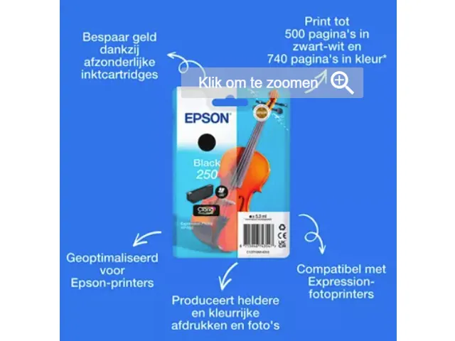 Inktcartridge Epson 250 T16N14 zwart