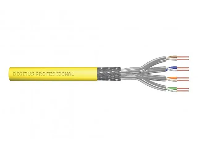 Cat 7A S/FTP installatiekabel 1500MHz Cca AWG 22/1 500m SX Geel