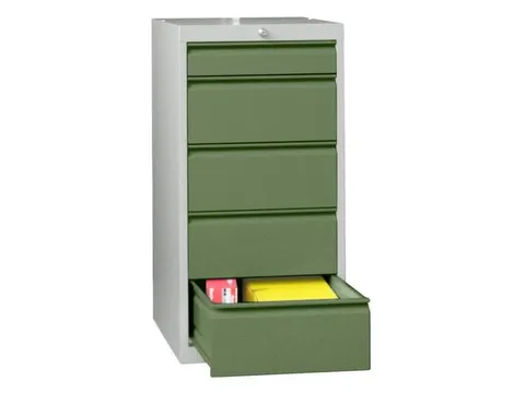 ladekast 1000x500x600mm 7laden cilinderslot RAL7035 front RAL6011
