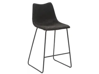 Barkruk mySOLO Sledeframe Zwart met Zitting kunstleder Vintage Zwart - 1