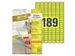 etiket Avery ILK 25,4x10mm 20 vel 189 etiketten per vel geel