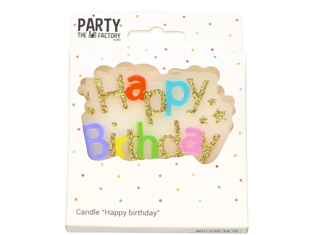 Kaarsje Happy 'Happy birthday' 10.5cm