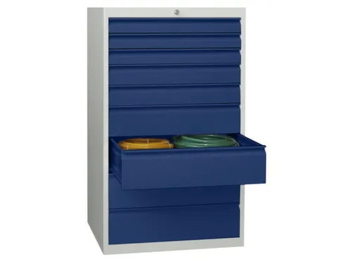 ladekast HxBxD 1200x715x600mm 9laden slot RAL7035 front RAL5010