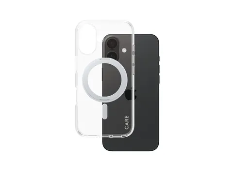 PanzerGlass CARE by Case Transparent w. Silver Kickstand & MagSa