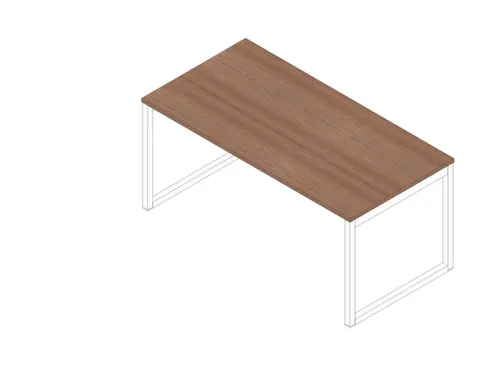 bureau,HxBxD 730x1600x800mm,blad canaletto-hout,sledeframe wit