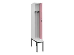 locker met bank,voor scheiding van kleding,HxBxD 2120x300x815mm,1vak