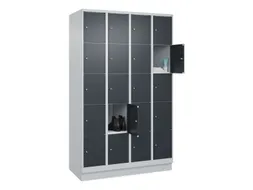lockerkast,HxBxD 1950x1200x500mm,4x5vakken,vak B 300mm,cil.-slot