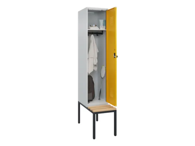 locker met bank,HxBxD 2120x400x815mm,1vak,vak B 400mm,draaigrendel