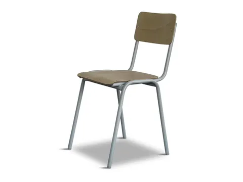 Bezoekersstoel,4Voeten Ronde Buis Lichtgrijs,Zitting/Rug Natuur