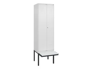 PBM-locker met bank,HxBxD 2120x600x815mm,2vak,vak B 300mm,cil.-slot - 1