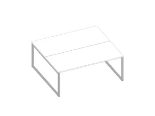 benchtafel,HxBxD 730x1800x1600mm,blad wit,sledeframe aluminium - 1