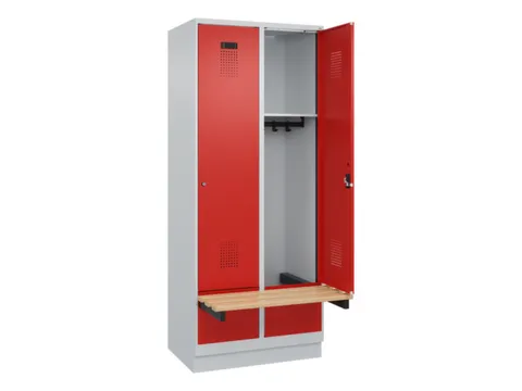 locker met bank,HxBxD 1950x800x815mm,2vak,vak B 400mm,cilinderslot