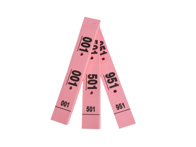 Garderobeblok 50 tickets 20x3 roze