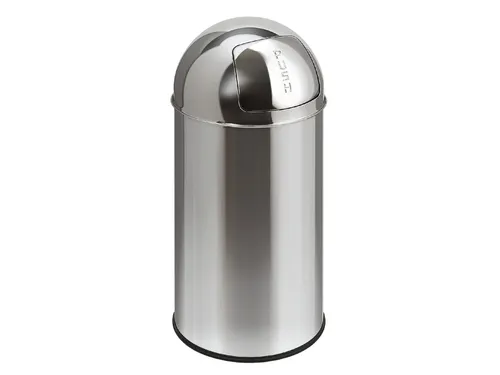 Afvalbak Pushcan EKO 40 liter met Pushdeksel RVS