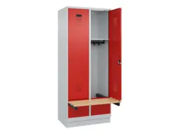 locker met bank,HxBxD 1950x800x815mm,2vak,vak B 400mm,cilinderslot
