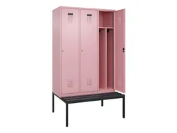 locker met bank,voor scheiding van kleding,HxBxD 2120x1200x815mm,3vak
