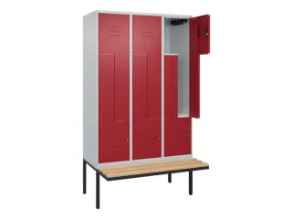 Z-garderobekast,HxBxD 2120x1200x815mm,6vak,vak B 400mm,cil.-slot - 2
