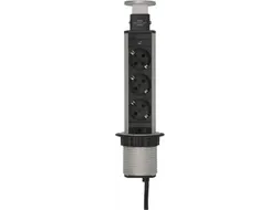 Stekkerdoos Brennenstuhl toren 3 voudig 2 meter zwart/zilver
