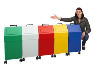 Afvalverzamelaar Vuurremmend 1X45 Liter 640X330X310Mm Geel - 5