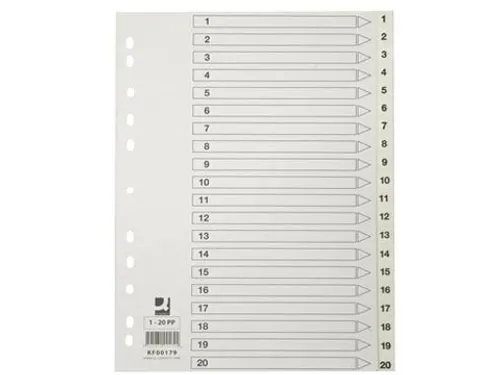 Tabbladen PP Set 1-20 Met Indexblad A4 11-Gaats Wit Personaliseerbaar