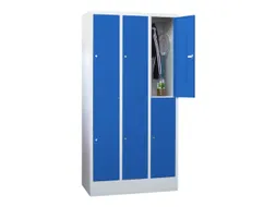 lockerkast HxBxD 1850x900x500mm 3x2 vakken RAL7035 front RAL5010