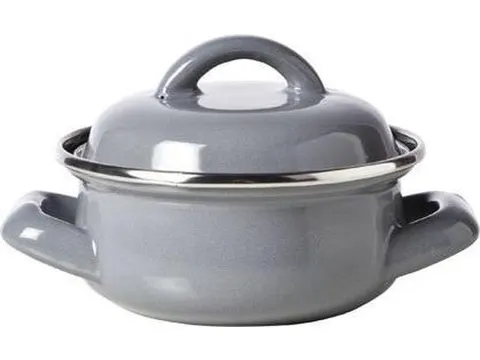 Cosy & Trendy Serveerpot Grijs Email 300ml D10cm 2 handvaten