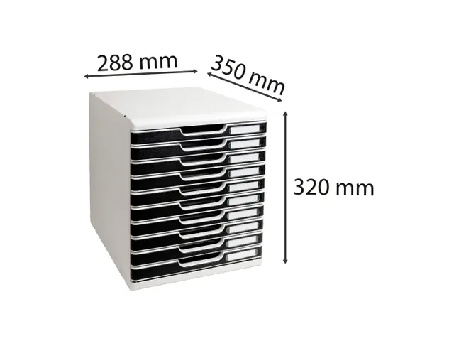 Ladenblok MODULO A4 10 laden Classic Zwart Grijs