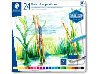 Aquarelpotlood, Metalen Doos Met 24 Kleuren - 1